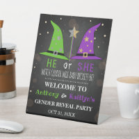 Halloween Witch Gender Reveal Party Welcome Sign