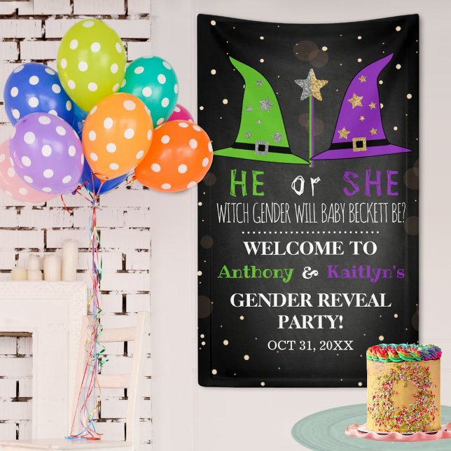 Halloween Witch Gender Reveal Party Welcome Sign (Creator Uploaded)