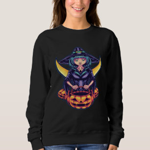 Halloween witch ghost Pumpkin Horror party Hallowe Sweatshirt