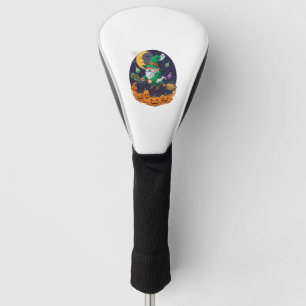 Halloween Witch Gnome Broomstick Pumpkins Moon Golf Head Cover