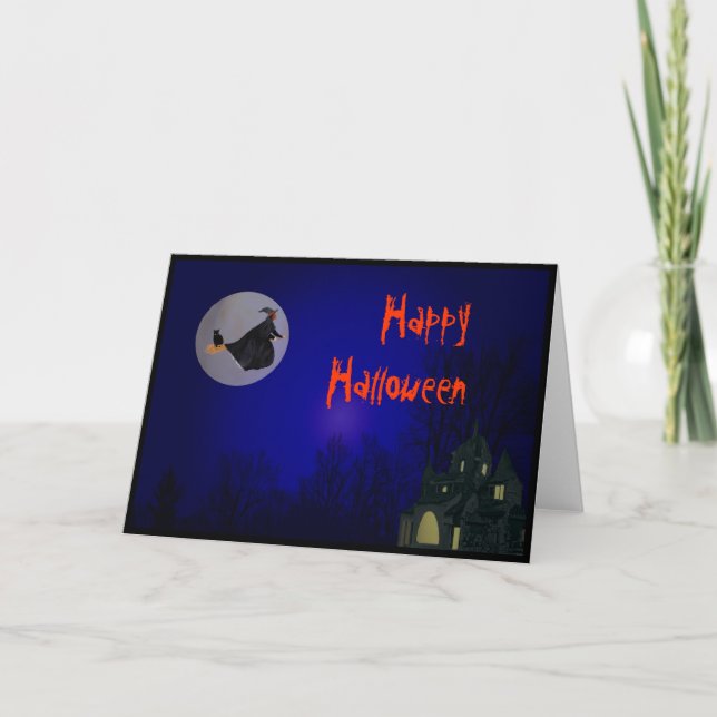 Halloween Witch Greeting Card (Front)