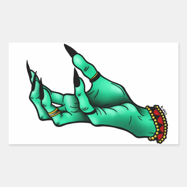 Halloween Witch Hand Sticker (Front)