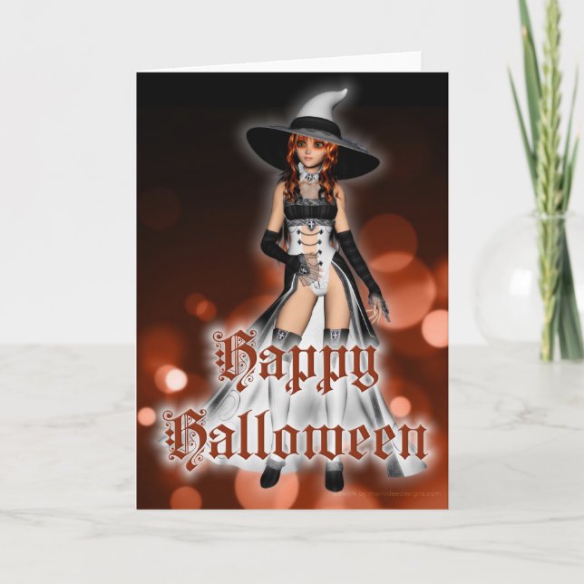 Halloween Witch Happy Halloween Greeting Card 2 (Front)