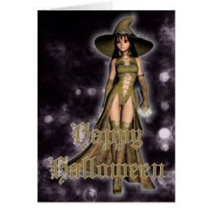 Halloween Witch Happy Halloween Greeting Card 3