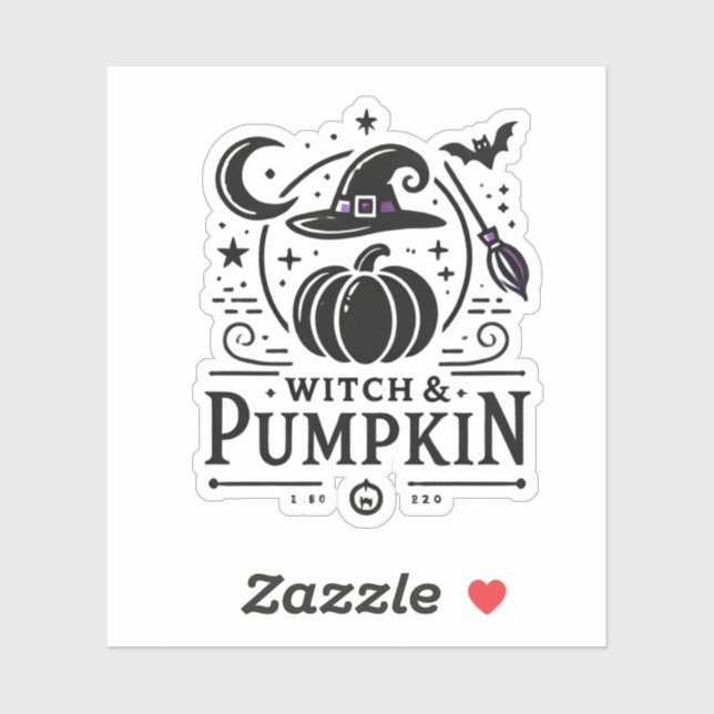 Halloween Witch Hat and Pumpkin Design Magic Art (Sheet)
