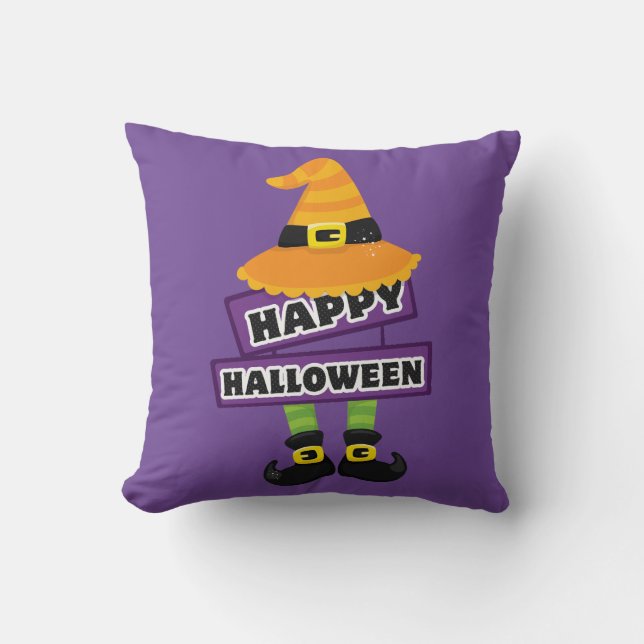 Halloween Witch Hat and Shoes Cushion (Front)