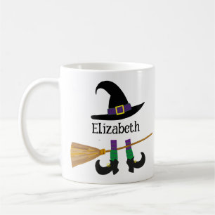 Halloween Witch Hat Broom Legs Cartoon Custom  Coffee Mug