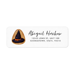 Halloween Witch Hat Cookie Customisable Return Address Label