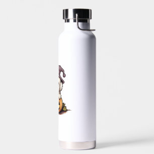 Halloween Witch Hat Pumpkin Dog Maltese Water Bottle