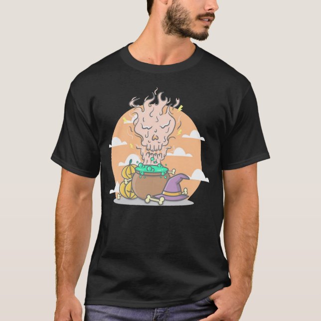 Halloween witch hat pumpkin T-Shirt (Front)