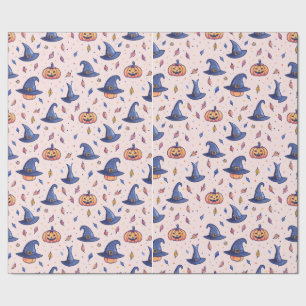 Halloween Witch Hat Pumpkin Wrapping Paper