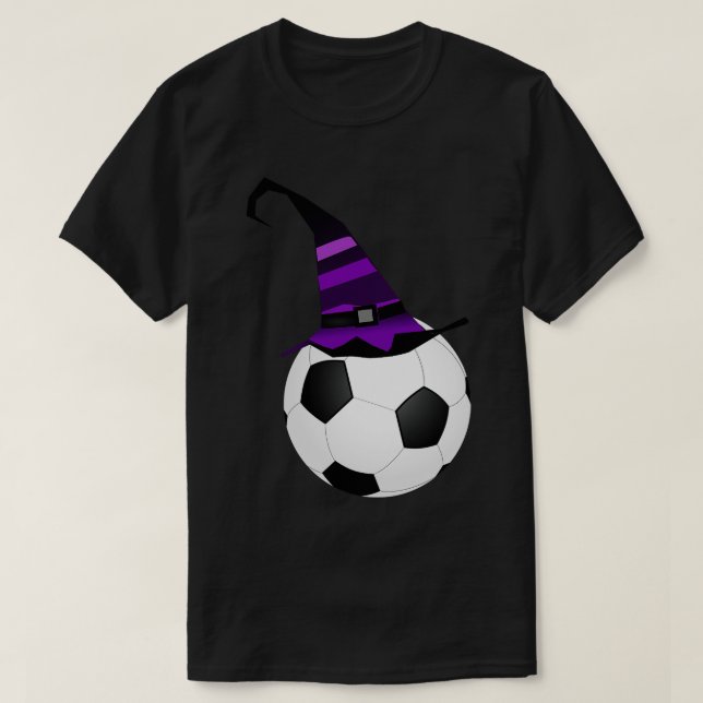 Halloween Witch Hat Soccer T-Shirt (Design Front)