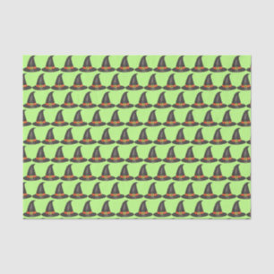 Halloween Witch Hat Trick or Treat Green Black Tissue Paper