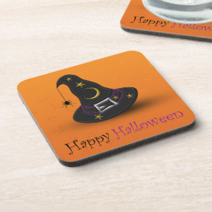 Halloween Witch Hat with Spider Coaster