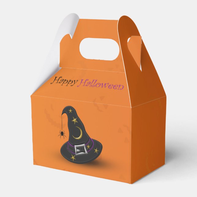 Halloween Witch Hat with Spider Favour Box (Front Side)