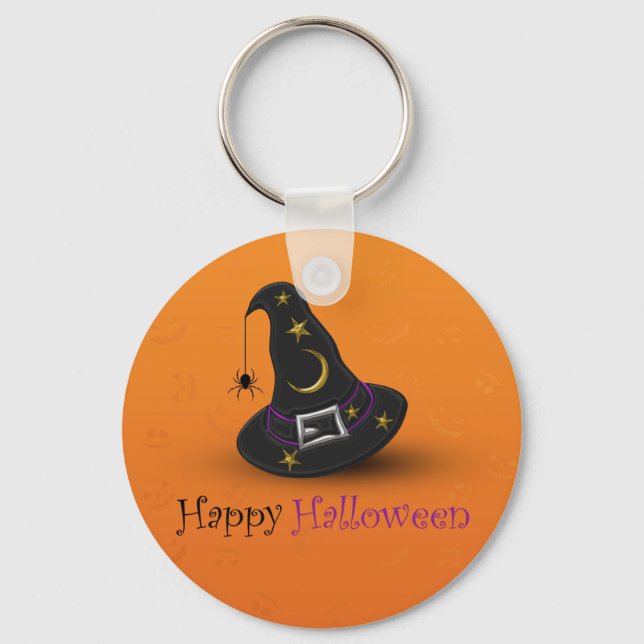 Halloween Witch Hat with Spider Key Ring (Front)