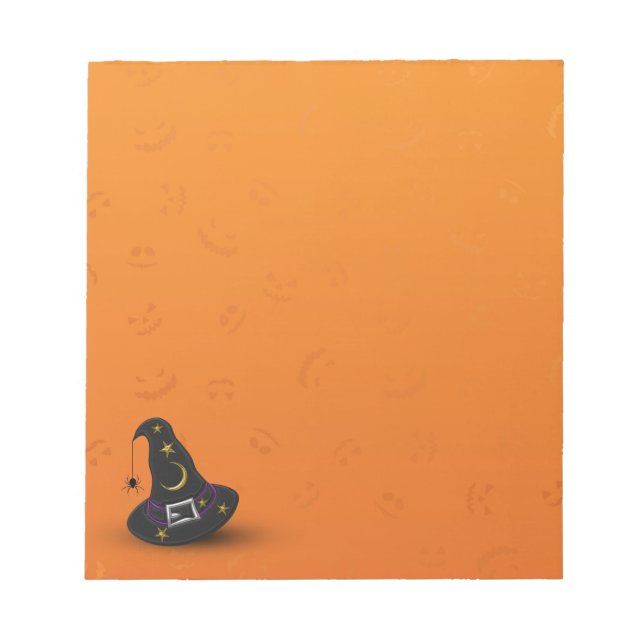 Halloween Witch Hat with Spider Notepad (Front)
