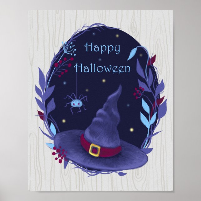 Halloween Witch Hat Wreath Poster (Front)