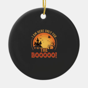 Halloween Witch Haunted House Boo Design_1 Ceramic Ornament