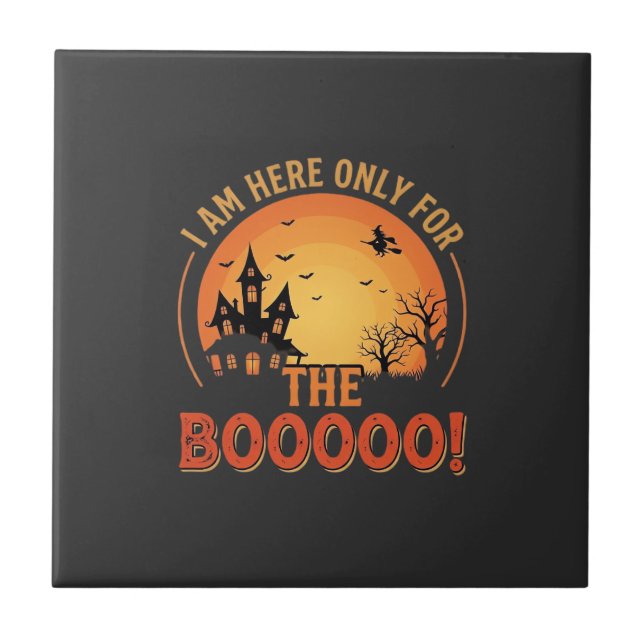 Halloween Witch Haunted House Boo Design_1 Ceramic Tile (Front)