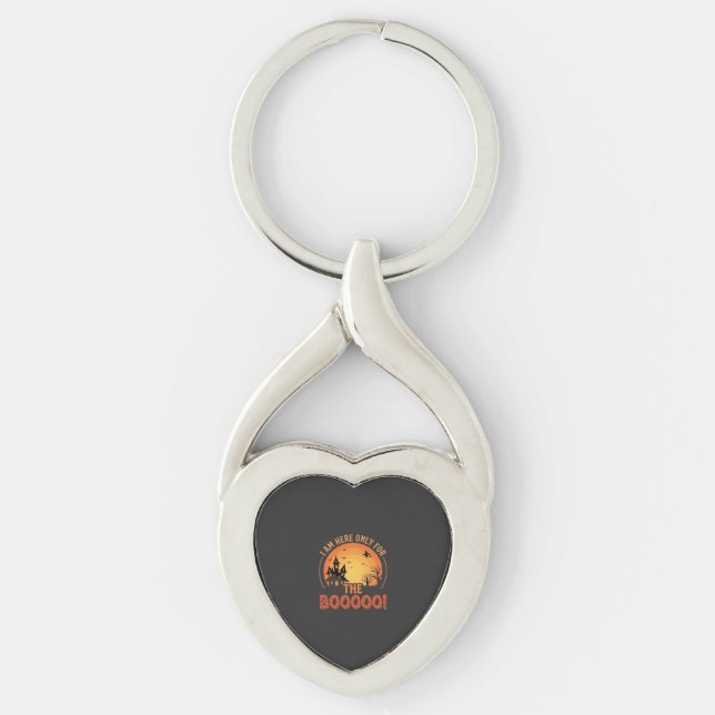 Halloween Witch Haunted House Boo Design_1 Key Ring (Front)