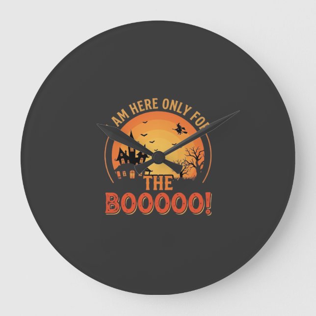 Halloween Witch Haunted House Boo Design_1 Large Clock (Front)