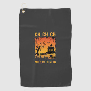 Halloween Witch Haunted House Silhouette Art_1 Golf Towel