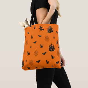 Halloween Witch Haunted House Tote Bag