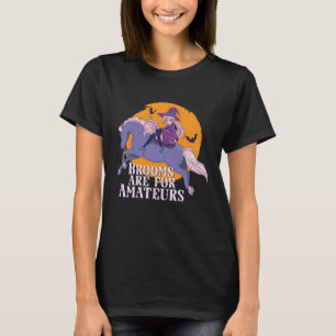 Halloween Witch Horse Lover Cute Anime Girl T-Shirt