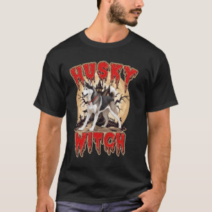 Halloween Witch Husky Dog Mum Spooky Dog Owner T-Shirt