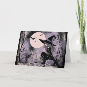 Halloween Witch Illustration  Holiday Card