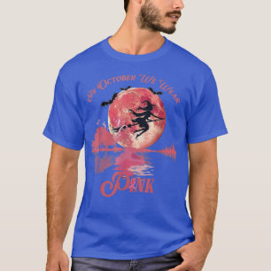Halloween Witch In October We Wear Pink Breast Can T-Shirt