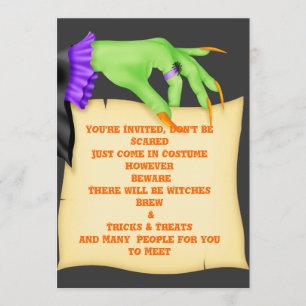 HALLOWEEN WITCH INVITATIONS