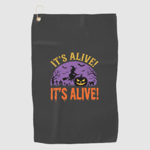 Halloween Witch Jack O Lantern It's Alive Golf Towel