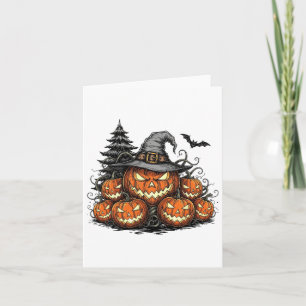 Halloween Witch Jack-o-lantern Scary Pumpkin Spook Card