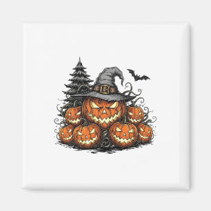 Halloween Witch Jack-o-lantern Scary Pumpkin Spook Magnet