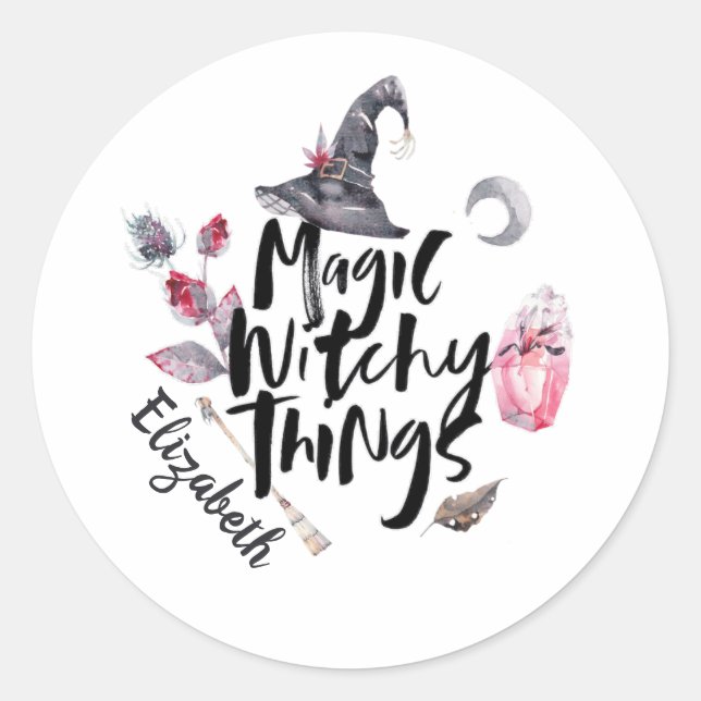 Halloween Witch Magic Witchy Things Classic Round Sticker (Front)