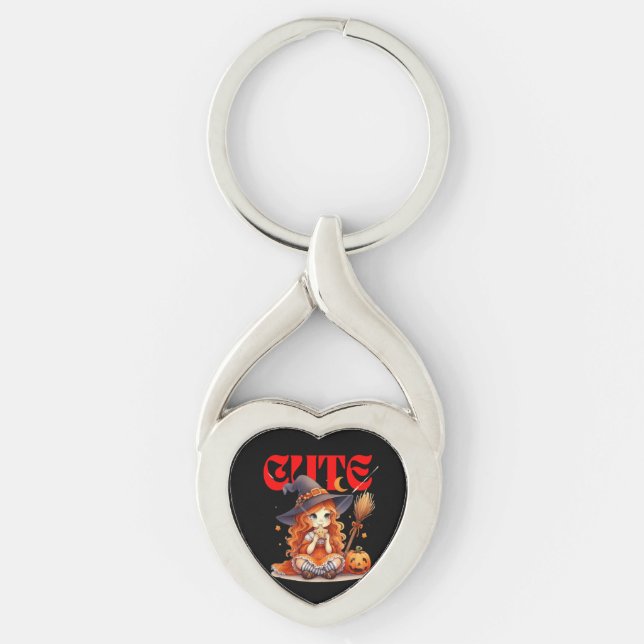 Halloween Witch Metal Keychain (Front)