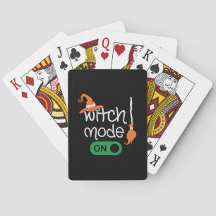 Halloween Witch Mode On Playing Cards