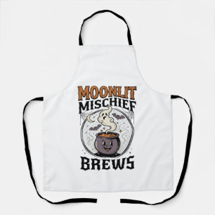 Halloween Witch Moon Mischief Apron