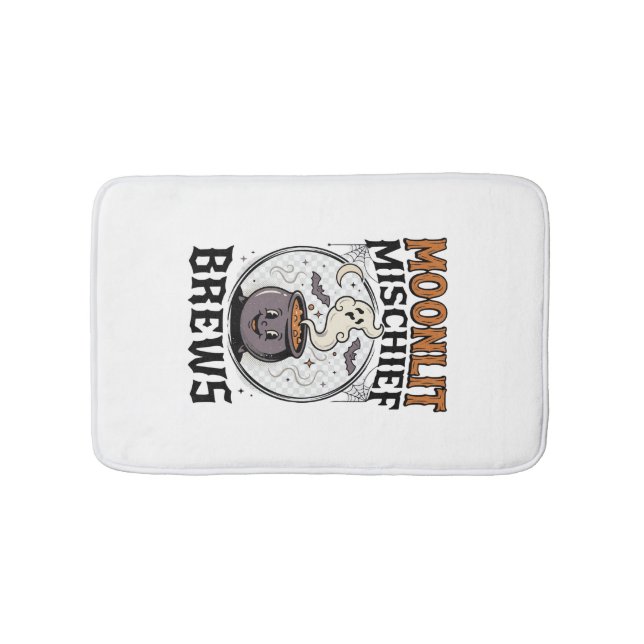 Halloween Witch Moon Mischief Bath Mat (Front)