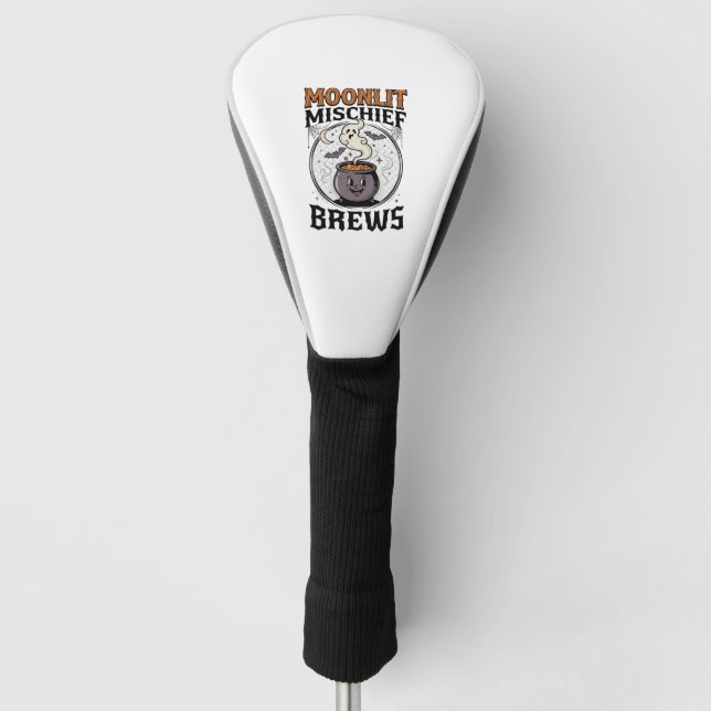 Halloween Witch Moon Mischief Golf Head Cover (Front)