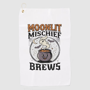 Halloween Witch Moon Mischief Golf Towel