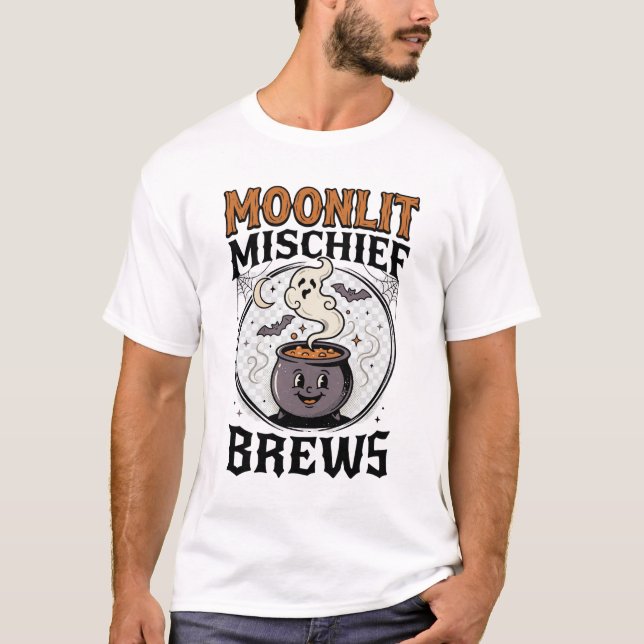 Halloween Witch Moon Mischief T-Shirt (Front)