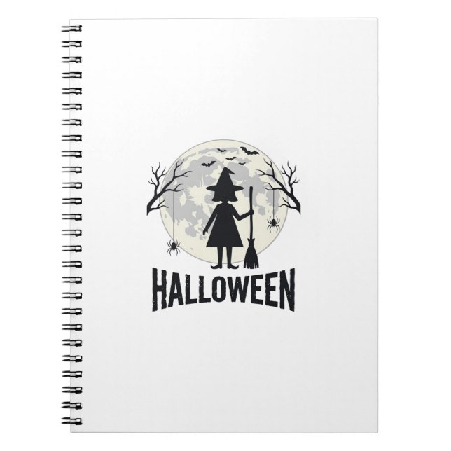Halloween Witch Moon Vintage Engraving Design_1 Notebook (Front)