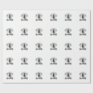 Halloween Witch Moon Vintage Engraving Design_1 Wrapping Paper