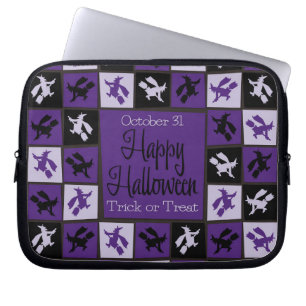 Halloween witch mosaic laptop sleeve