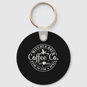 Halloween Witch Motif - Witches Brew Coffee And Co Key Ring