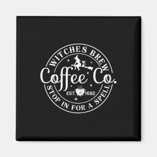 Halloween Witch Motif - Witches Brew Coffee And Co Magnet