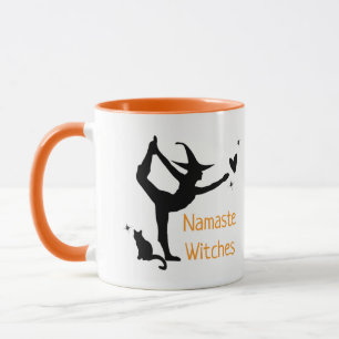 Halloween Witch Namaste Witches Black Orange Funny Mug